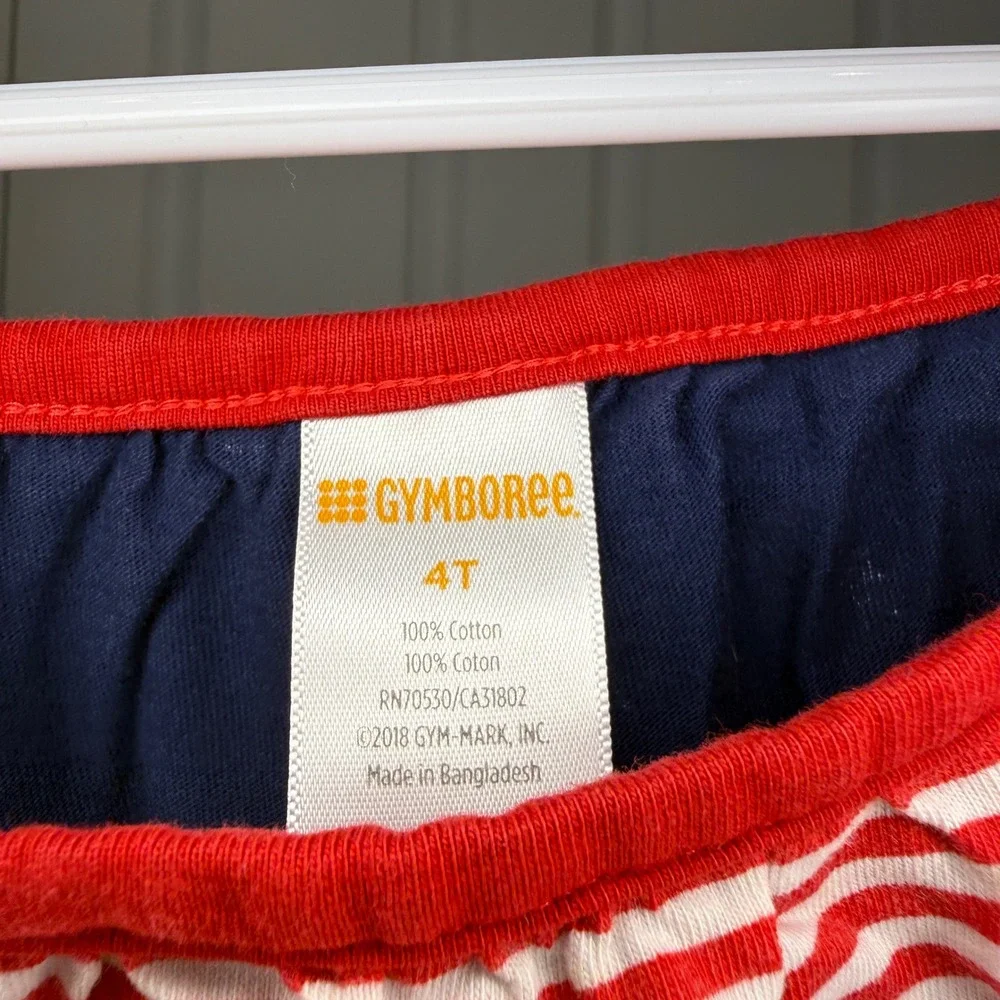 Gymboree Girls Patriotic Stars and Stripes Ruffle Romper Size‎ 4T